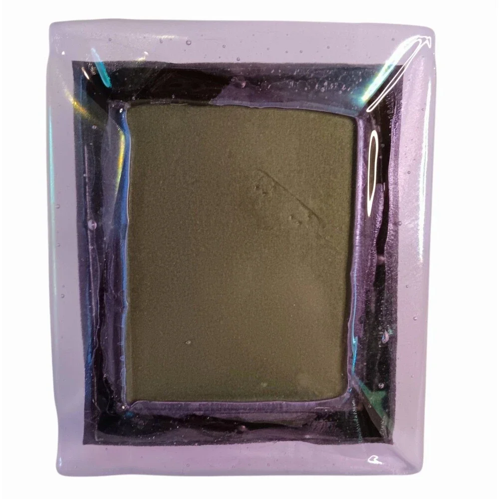Purple Two Toned Art Glass Picture Frame Handmade Signed O'Shea 6